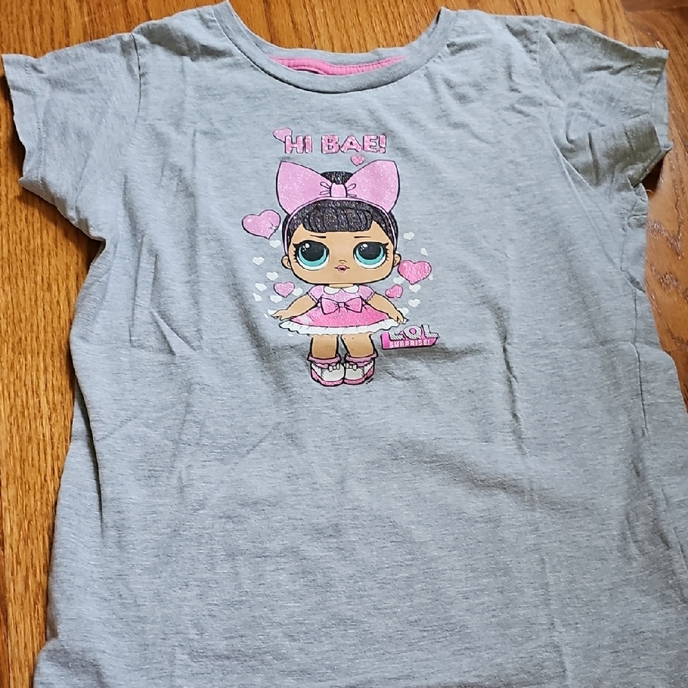 L.O.L. Surprise! Gray Tee with Pink Trim